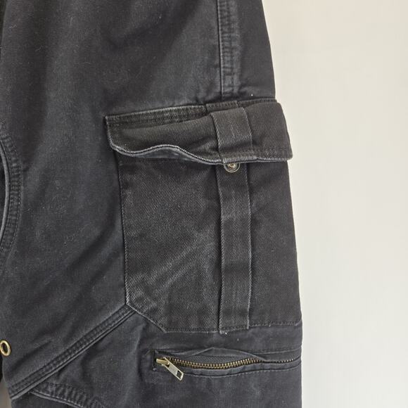 Vintage Versatta Cargo Bondage Pants Size 32 Black Gothic Y2K Nepal Canvas - Picture 5 of 16